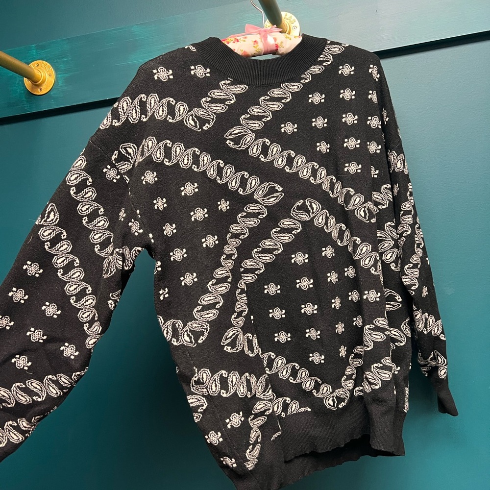 Black paisley Women's Sweater